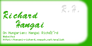 richard hangai business card